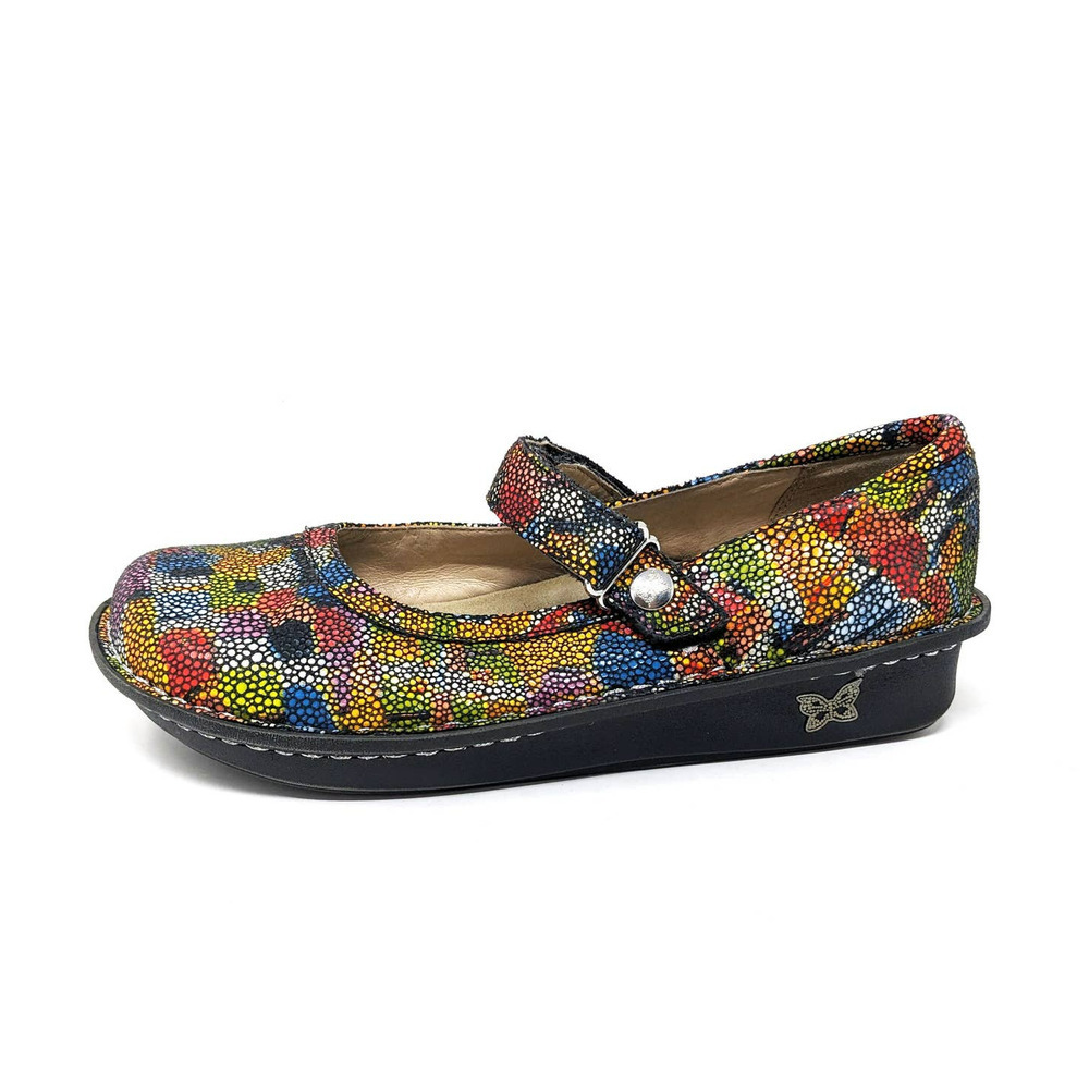 Alegria Womens 6/6.5 Bel-180 Clogs Mary Jane Shoes Rainbow Leather Comfort